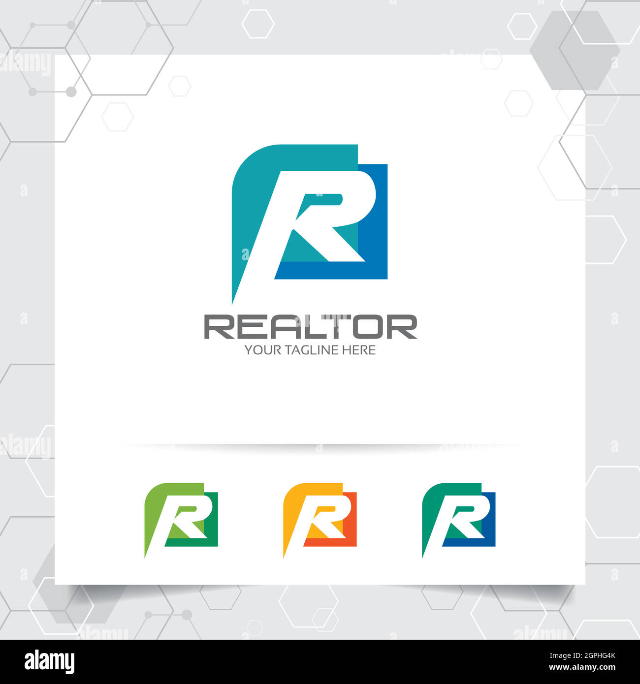 Business finance letter R logo design vector with a simple modern color ...