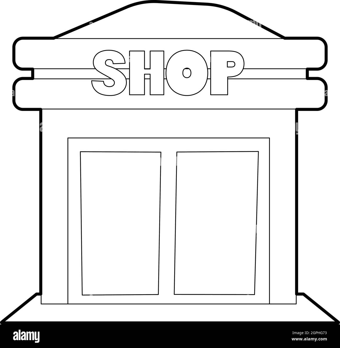 Shop icon, outline style Stock Vector