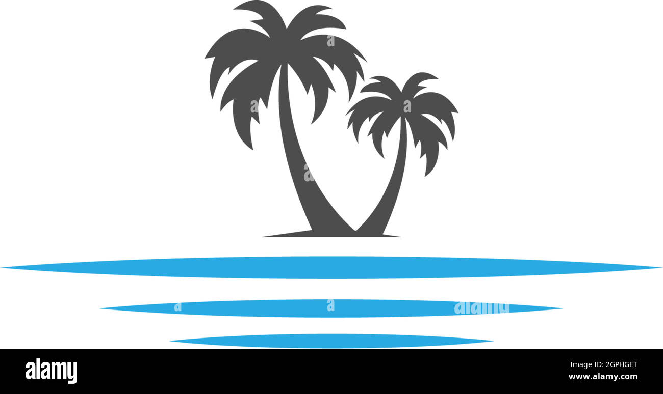Palm beach, vitamin logo concept Stock Vector