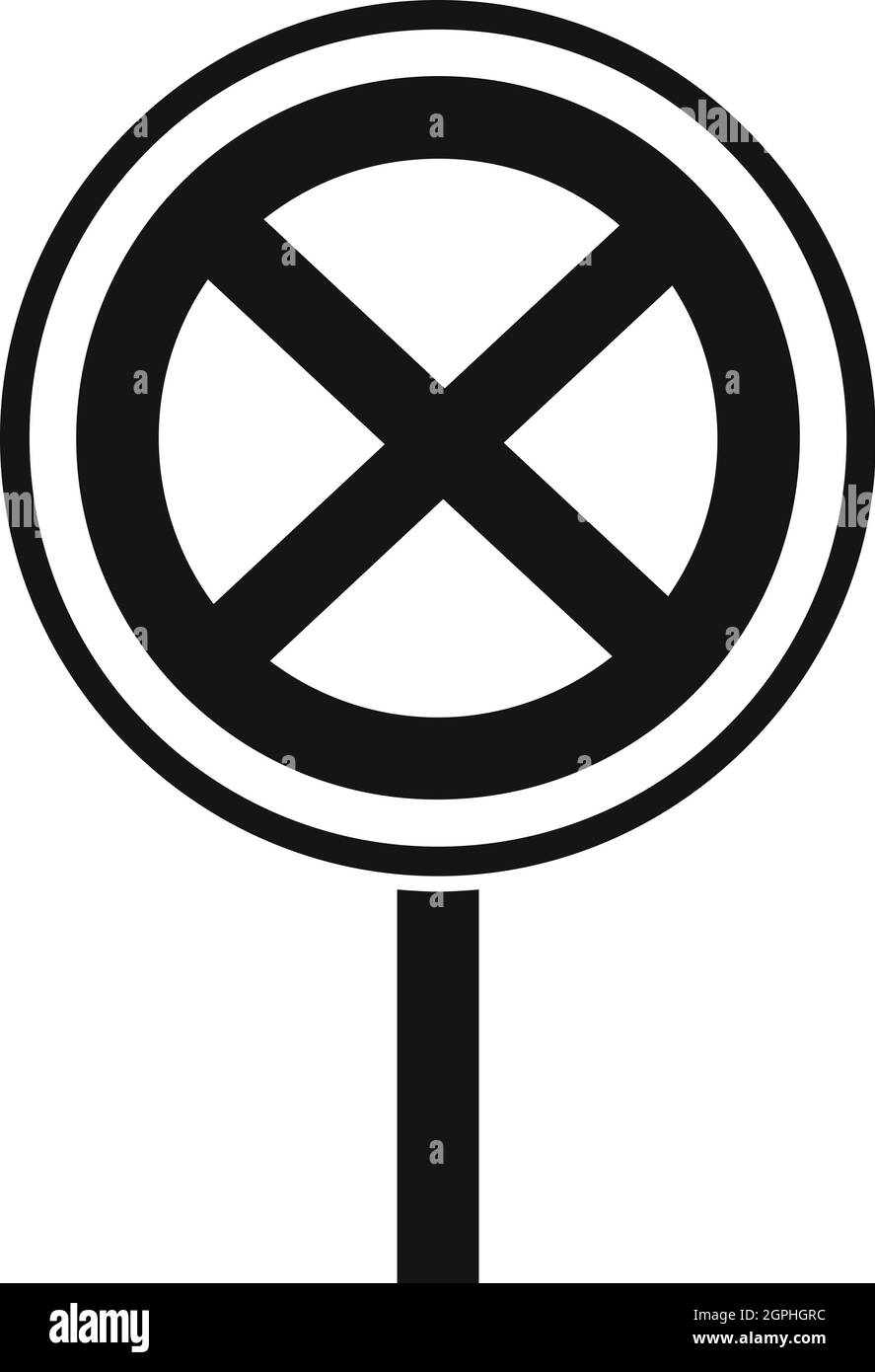 No stopping and parking sign icon, simple style Stock Vector Image ...