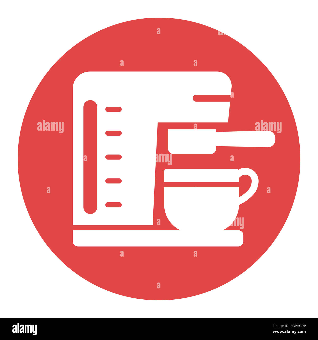 Coffee machine with cup vector white glyph icon Stock Vector
