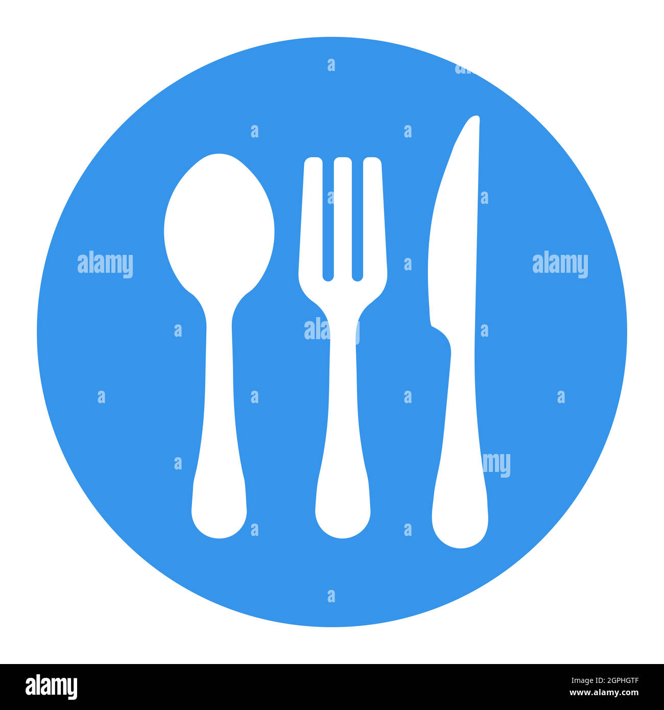 Spoon fork and knife vector white glyph icon Stock Vector