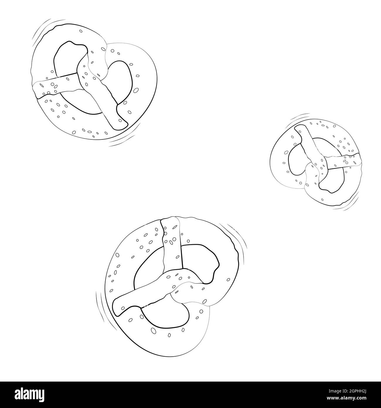 pretzel seamless pattern vector cookie snack bread isolated wallpaper ...