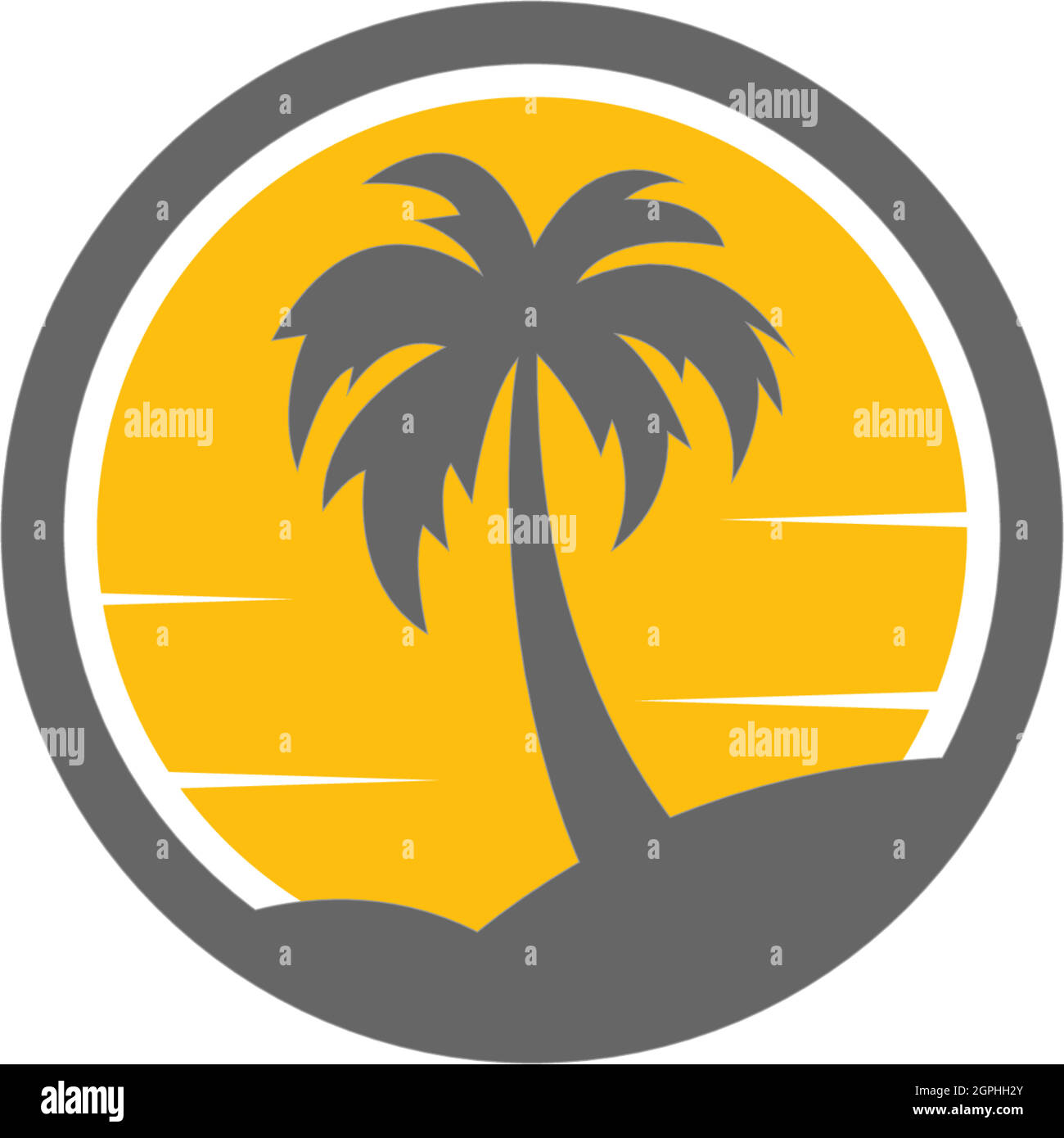Palm beach, vitamin logo concept Stock Vector