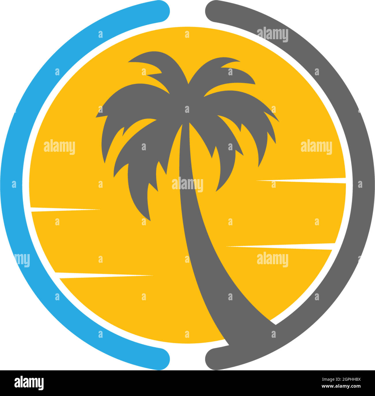 Palm beach, vitamin logo concept Stock Vector