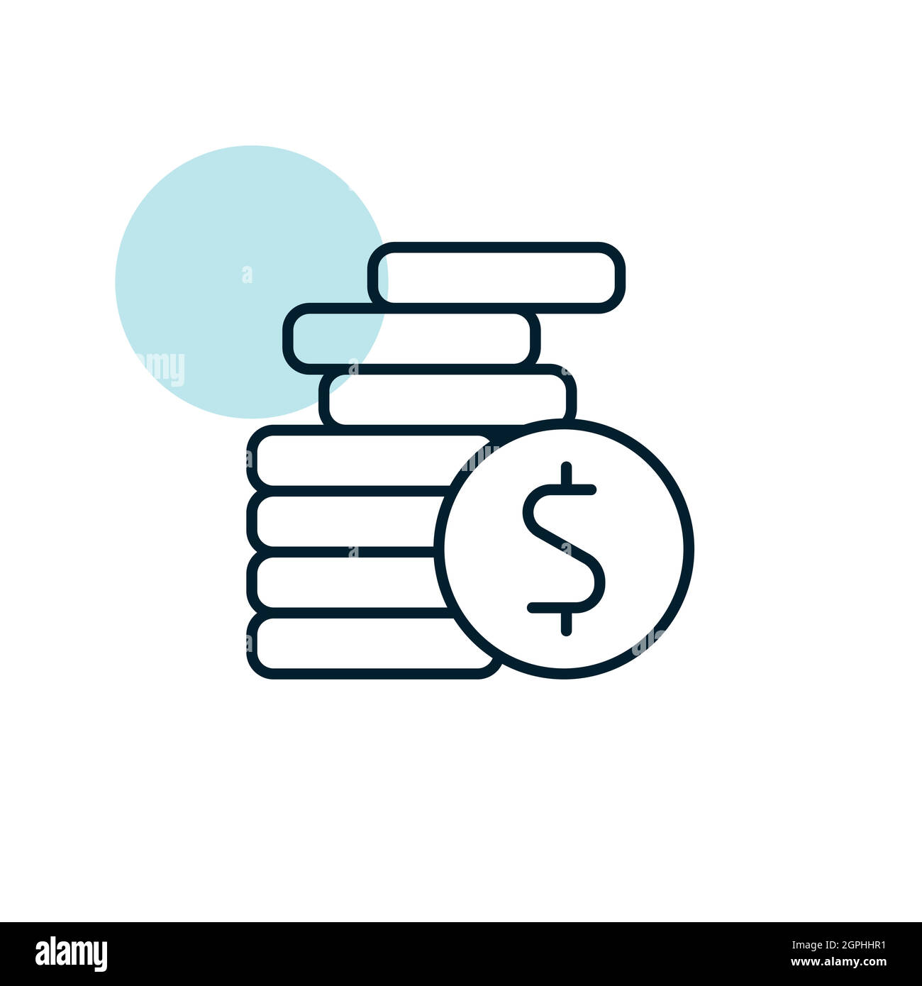Coins stack outline icon vector. Finances sign Stock Vector Image & Art ...