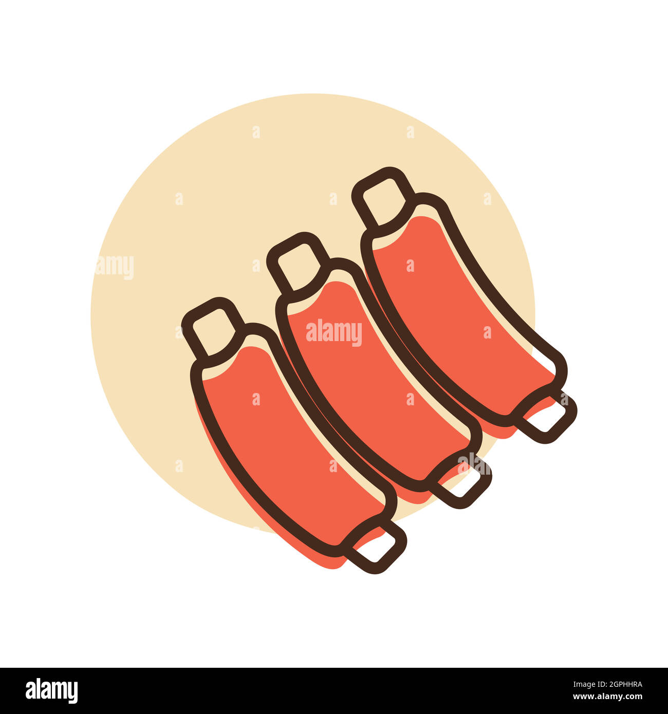 Ribs food meat vector icon Stock Vector