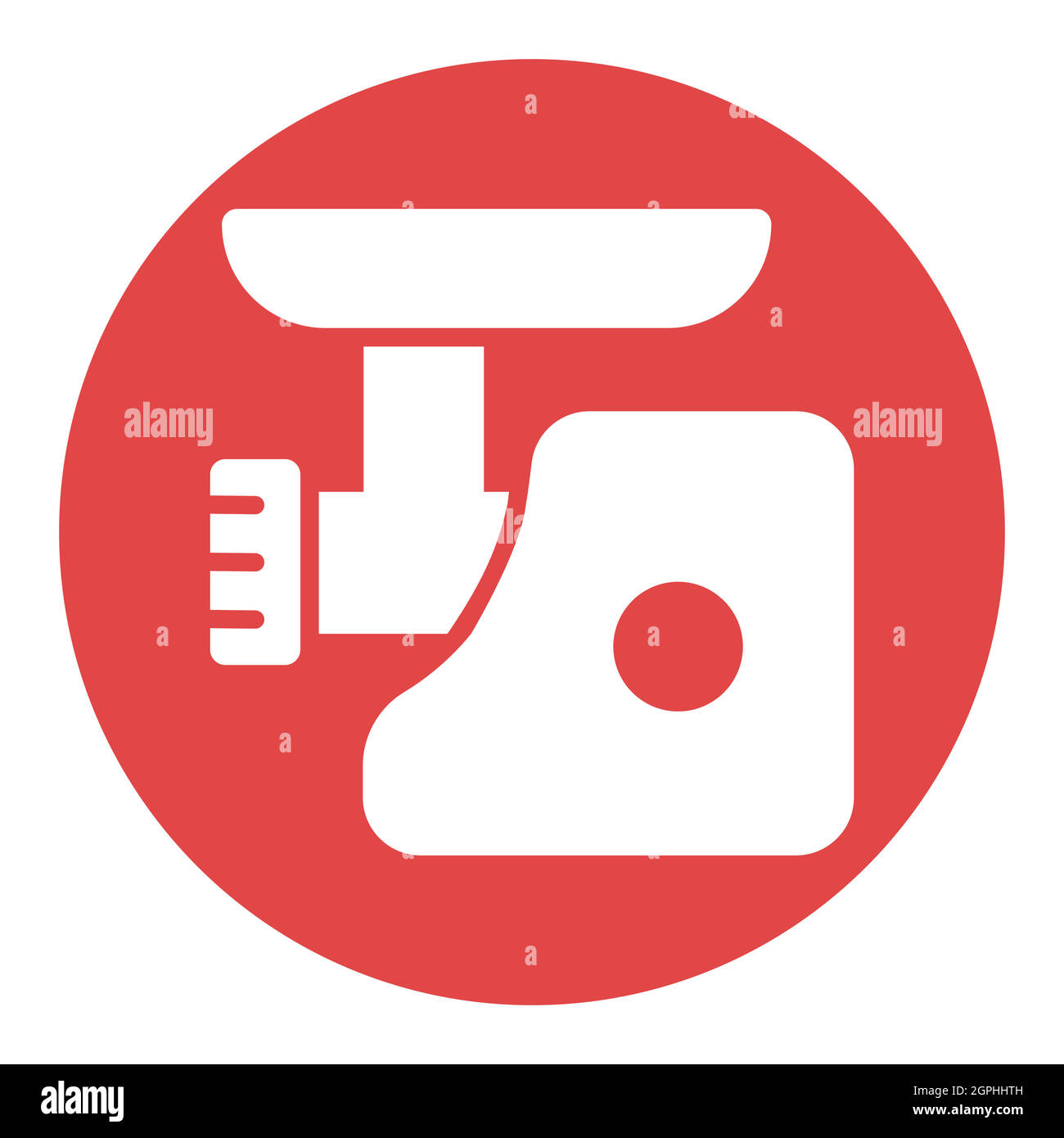 Electric meat grinder vector white glyph icon Stock Vector