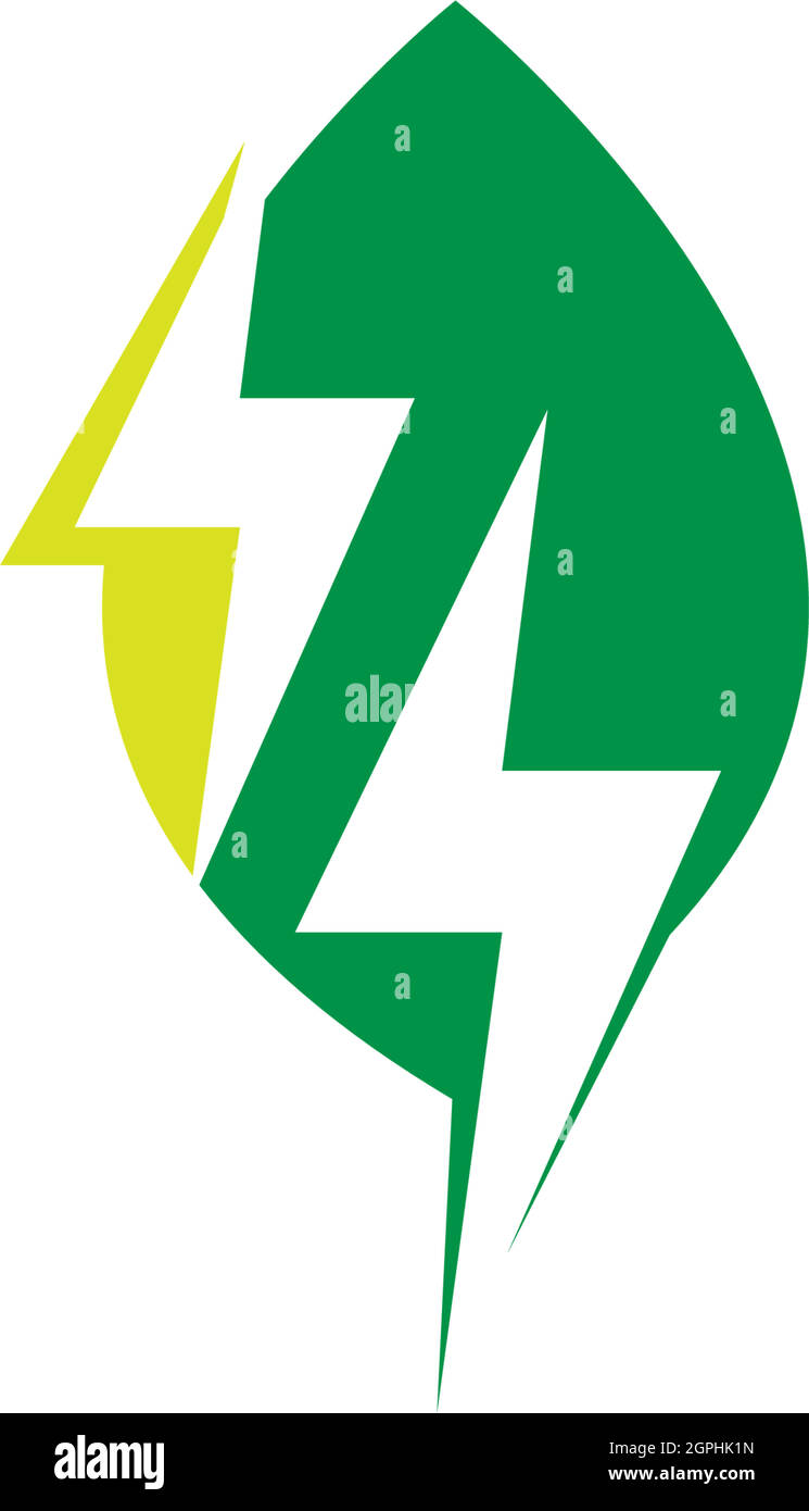 Power symbol lightning icon logo design vector Stock Vector