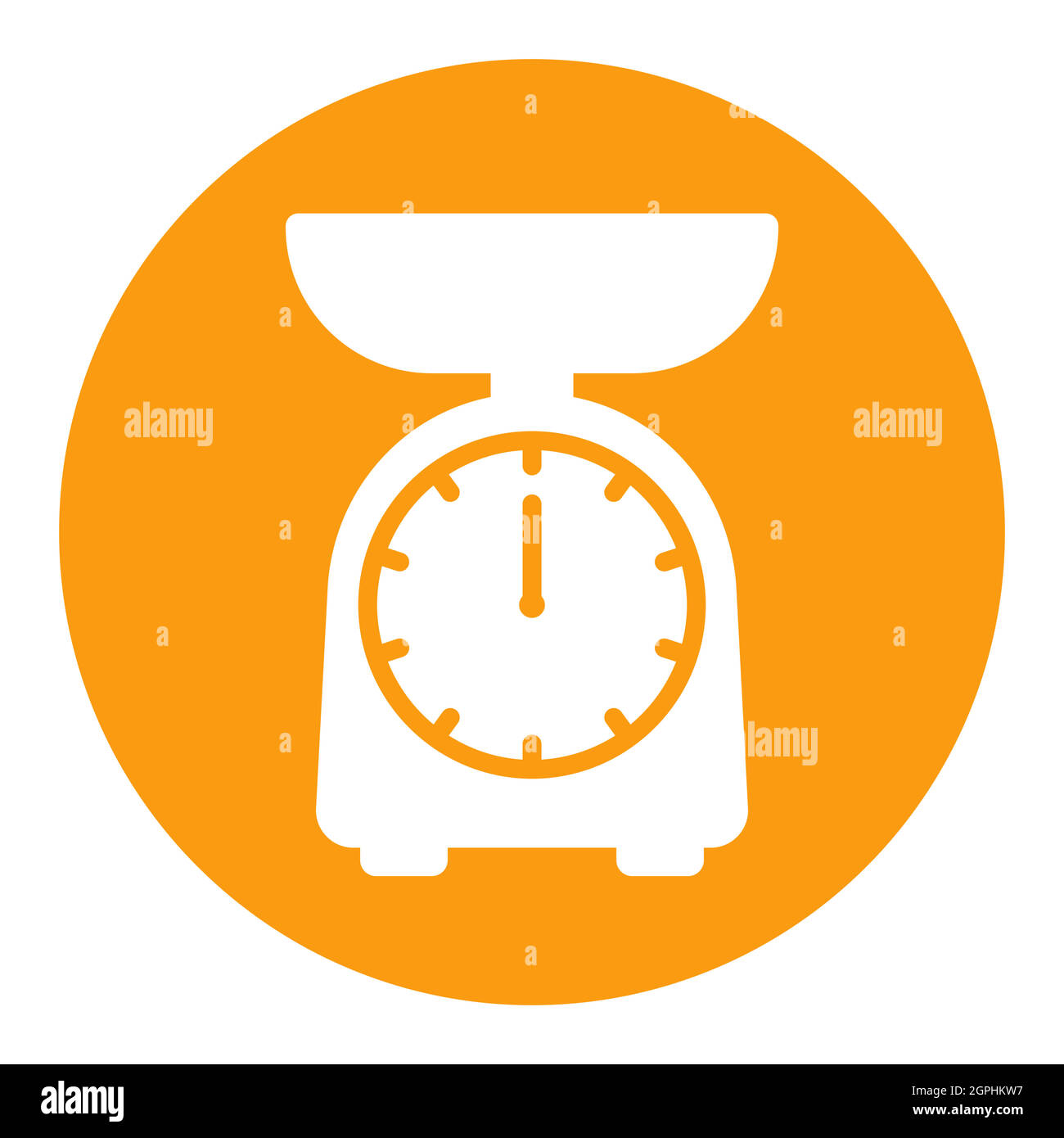 Scales vector white glyph icon. Kitchen appliance Stock Vector