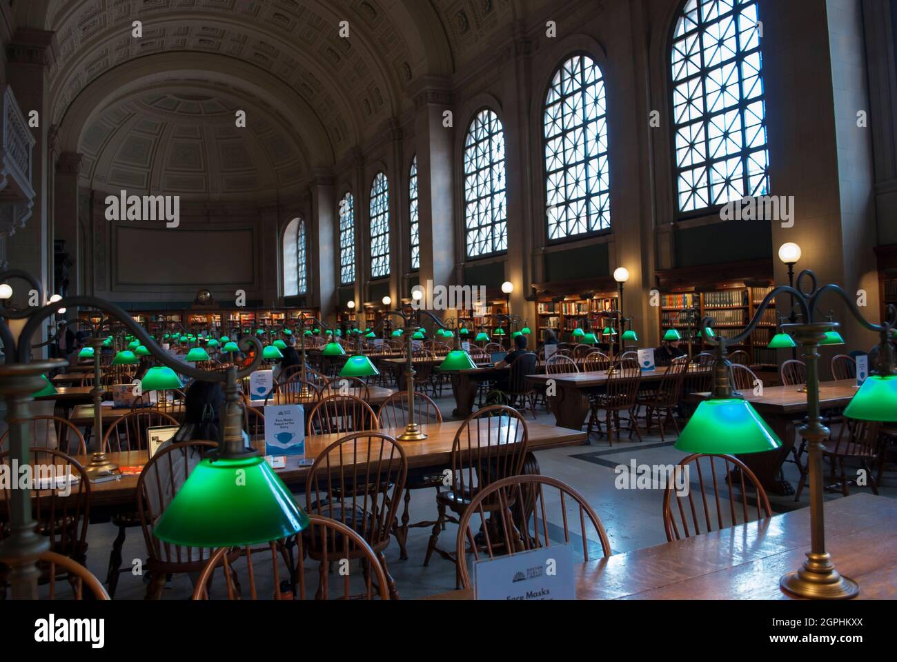 Historical library interior. People are reading Stock Photo
