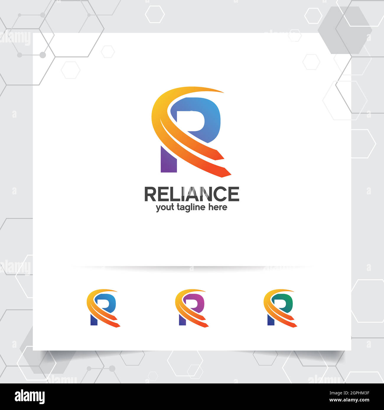 Business finance letter R logo design vector with a simple modern color ...
