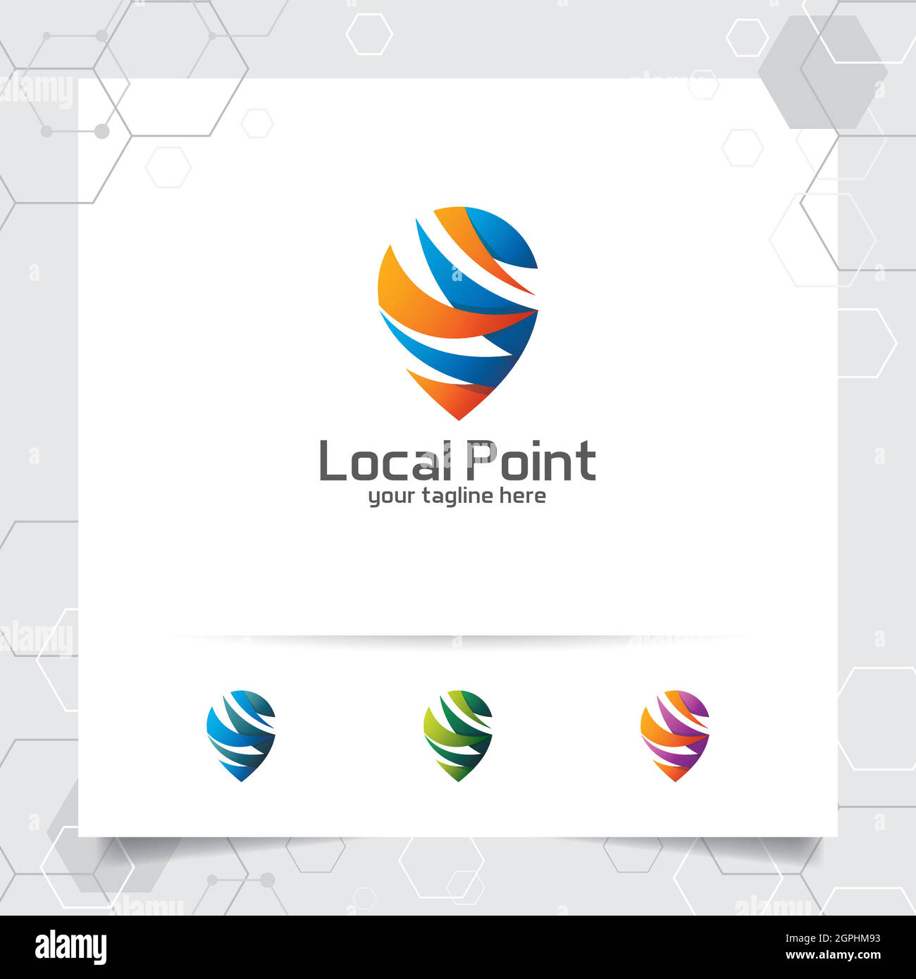 City locate logo vector with concept of abstract pin map locator symbol design for travel, local guide, gps, and tour. Stock Vector