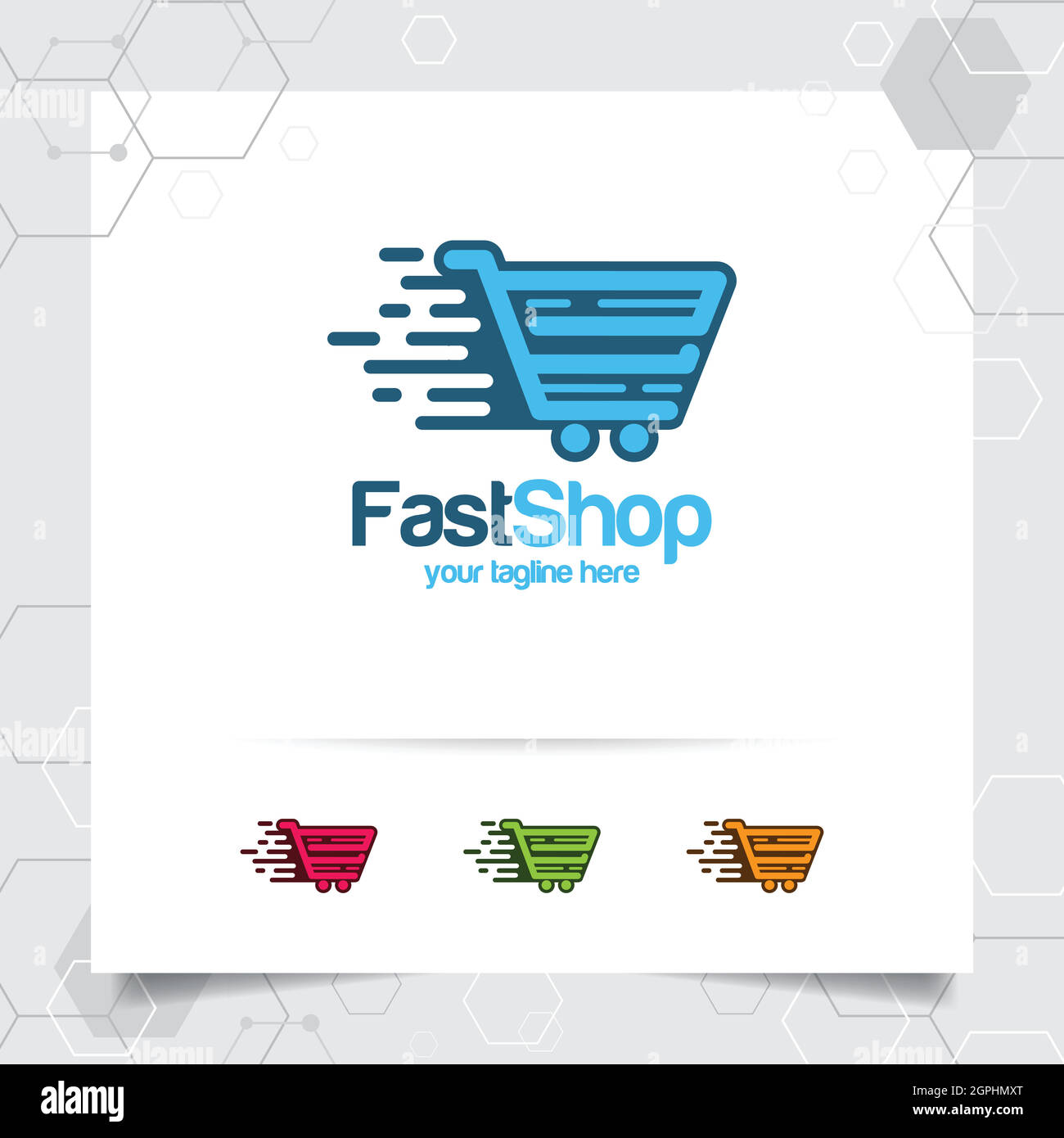 Shopping bag logo design concept of online shop icon and cart vector used for merchant, e-commerce, and supermarket. Stock Vector