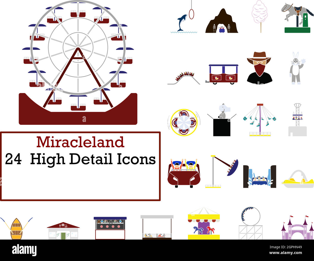 Miracleland Icon Set Stock Vector