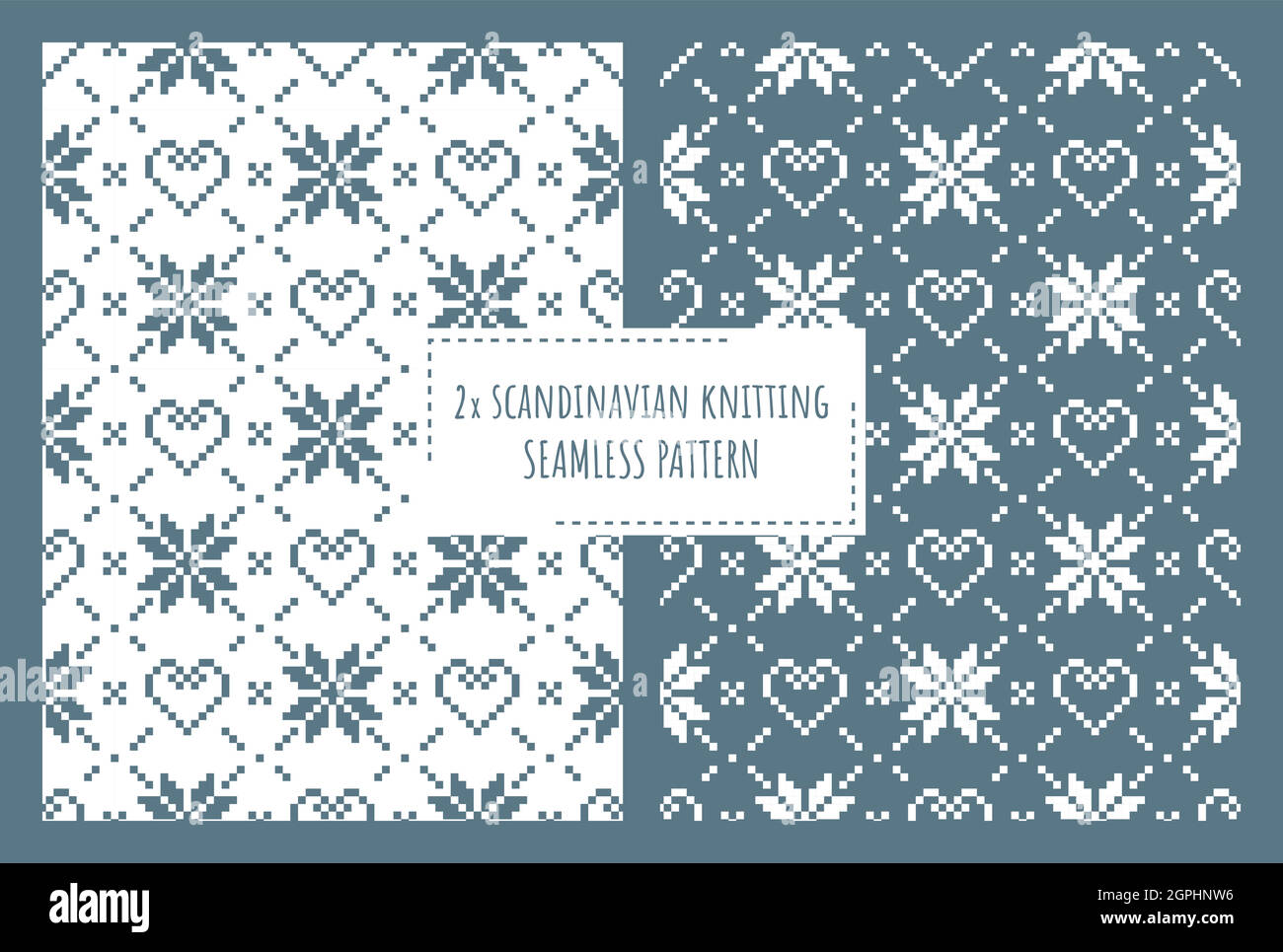 Scandinavian knitting seamless pattern design Stock Vector