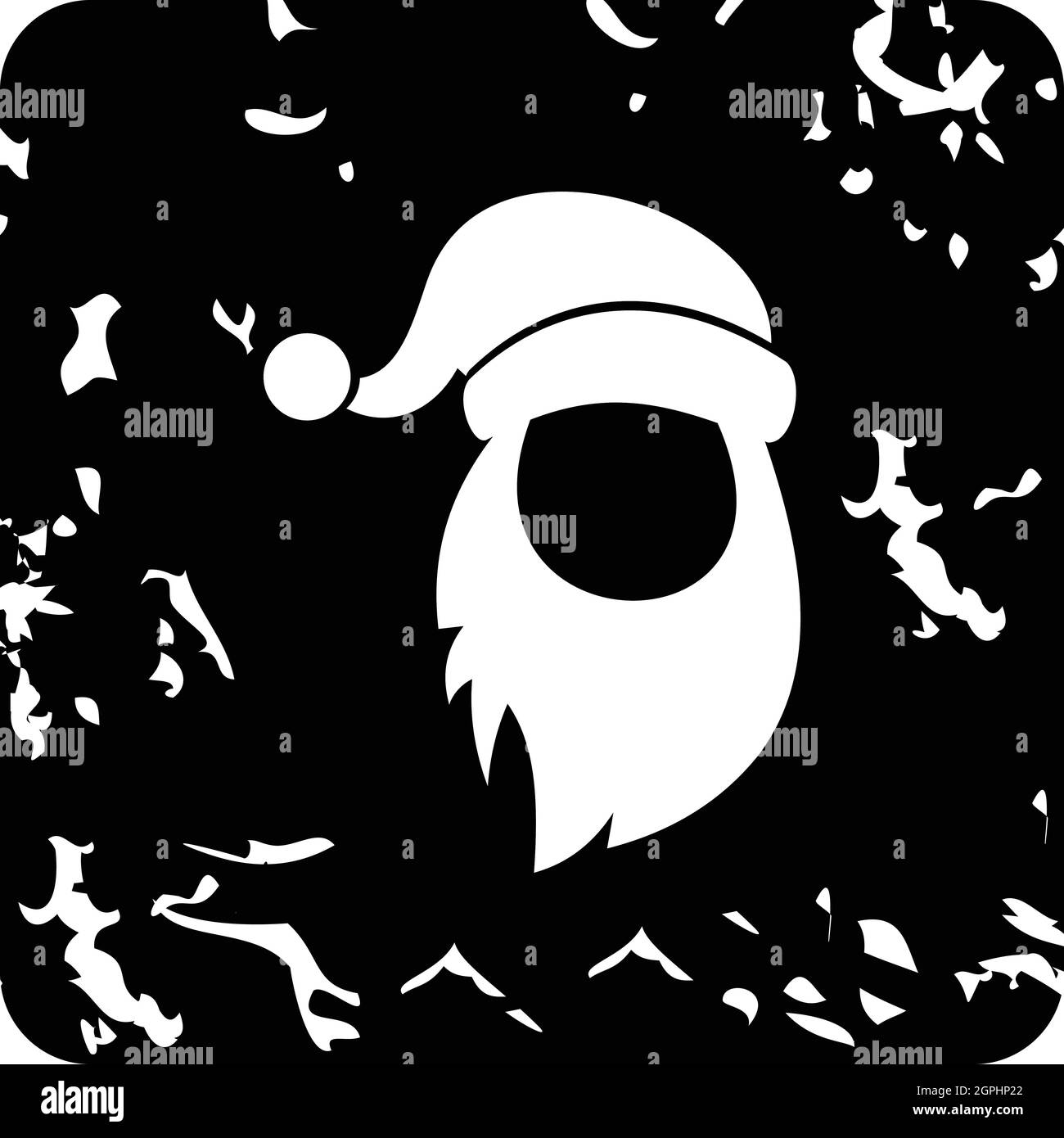 Christmas hat and long beard of Santa Claus icon Stock Vector Image ...