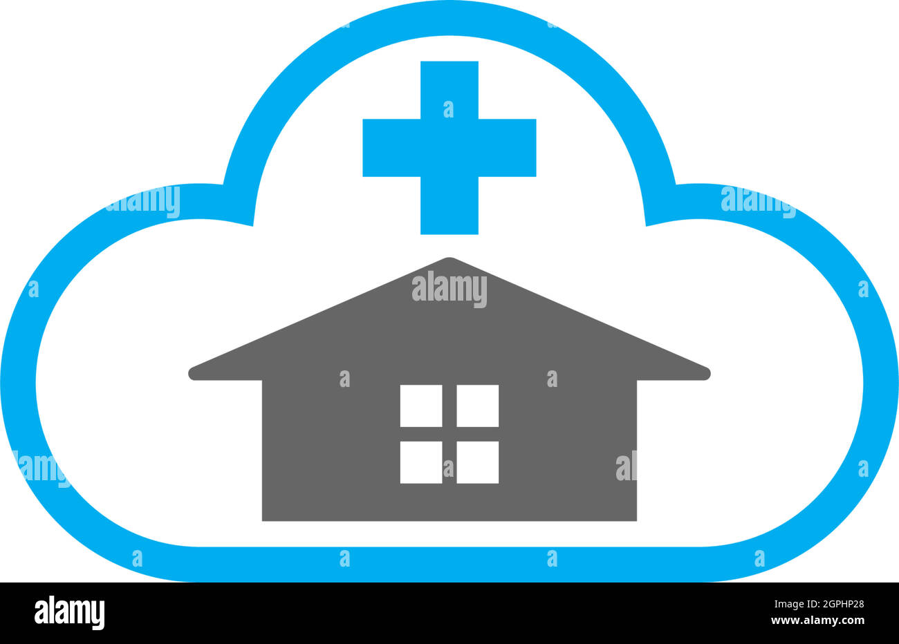 Cloud home care concept logo icon Stock Vector
