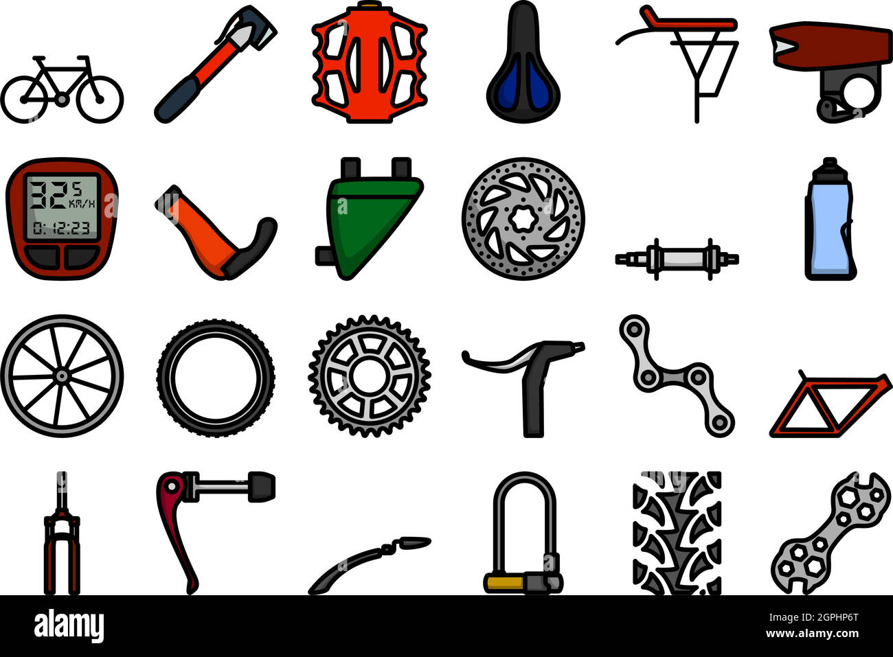Bike Icon Set Stock Vector