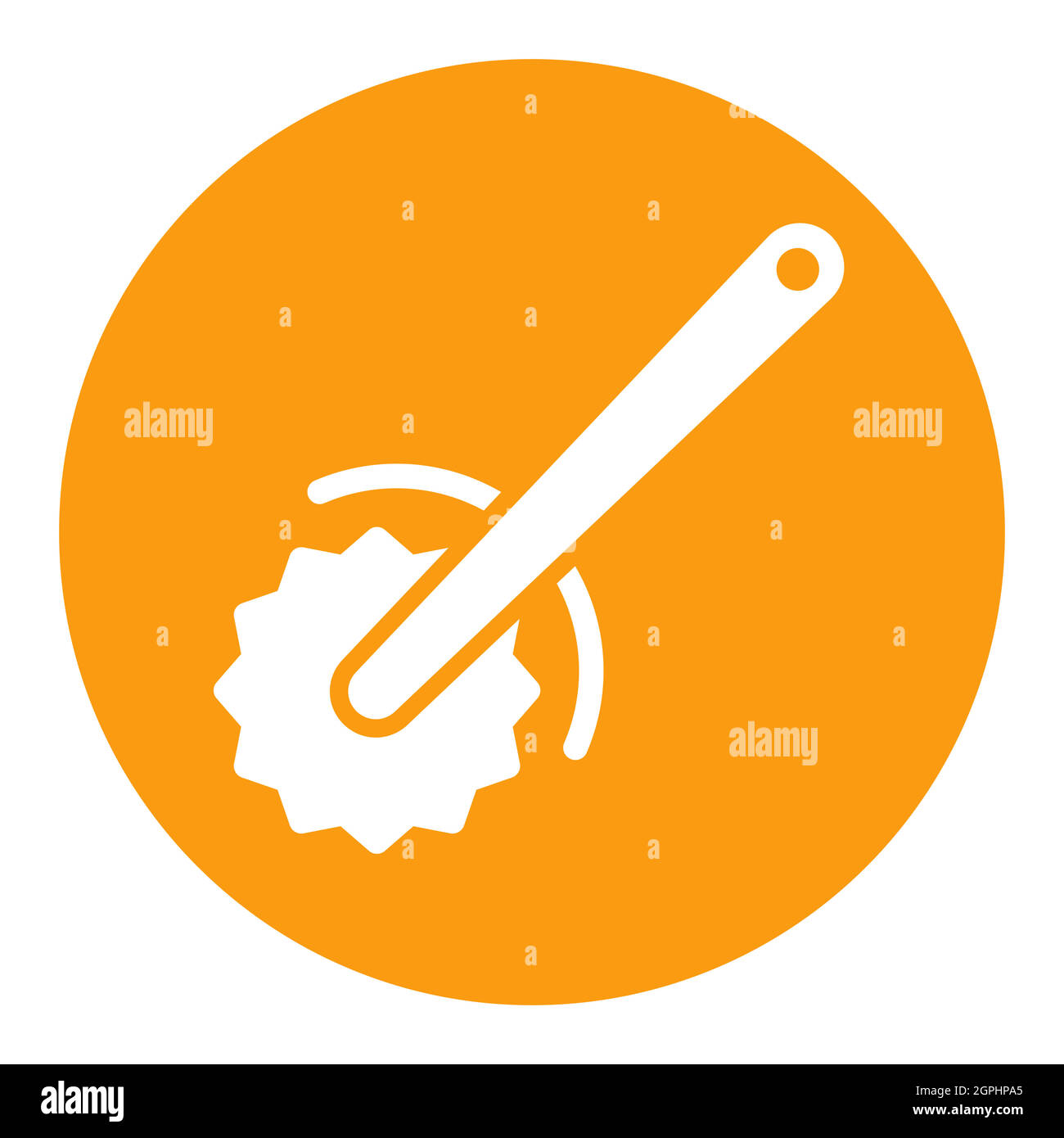 Pizza knife vector white glyph icon. Kitchen appliance Stock Vector