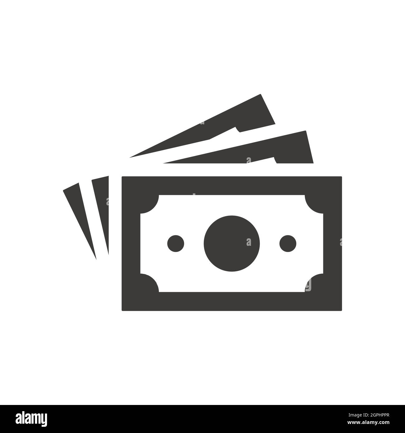 Money banknotes black vector icon Stock Vector