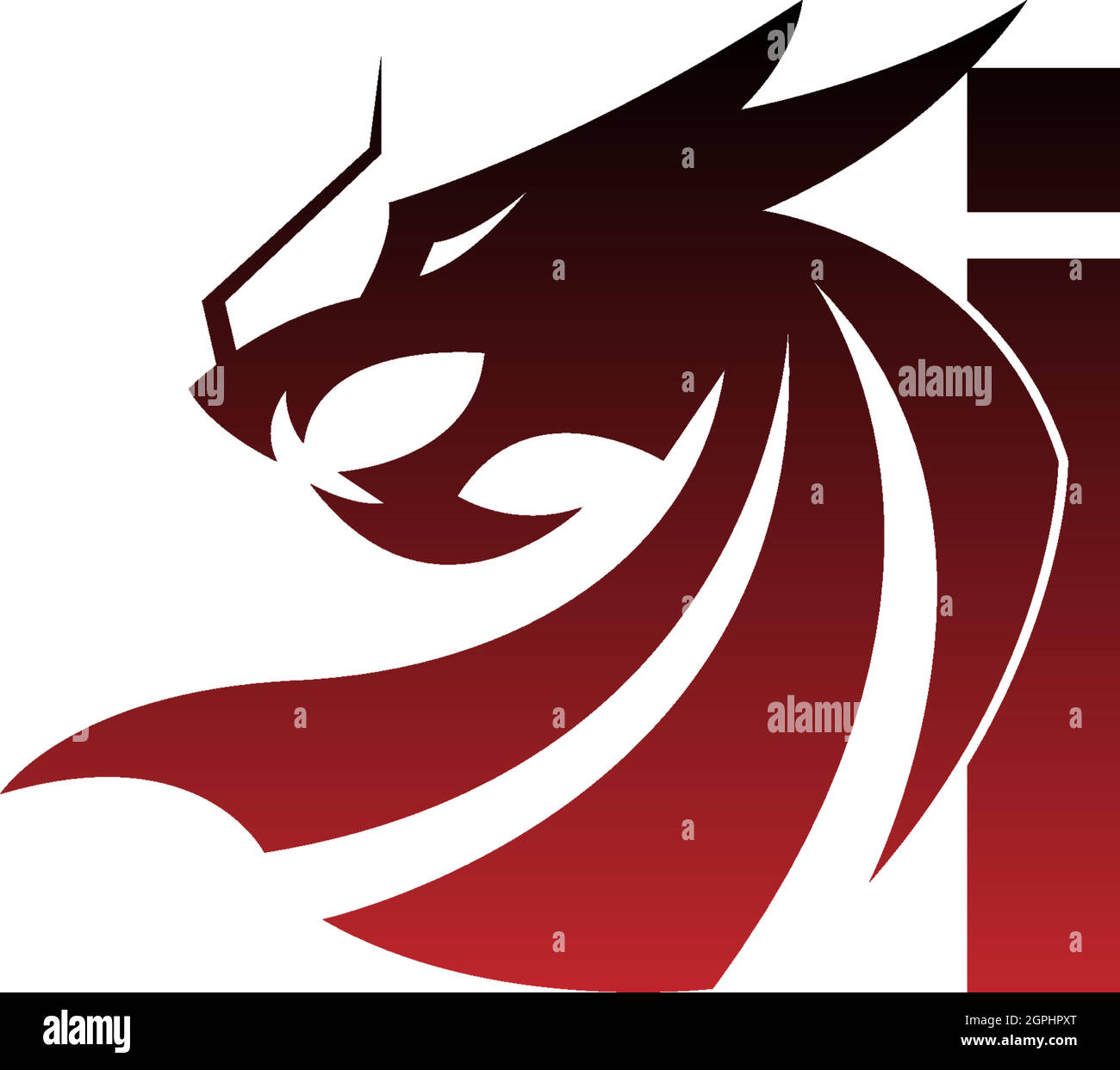 Letter I logo icon with dragon design vector Stock Vector