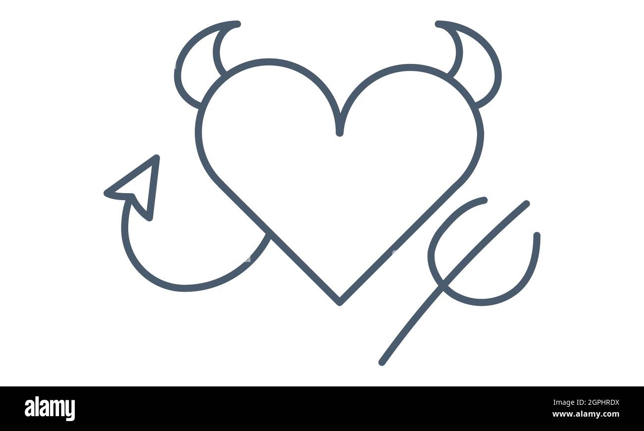 Evil heart icon simple romance element valentine vector image Stock Vector