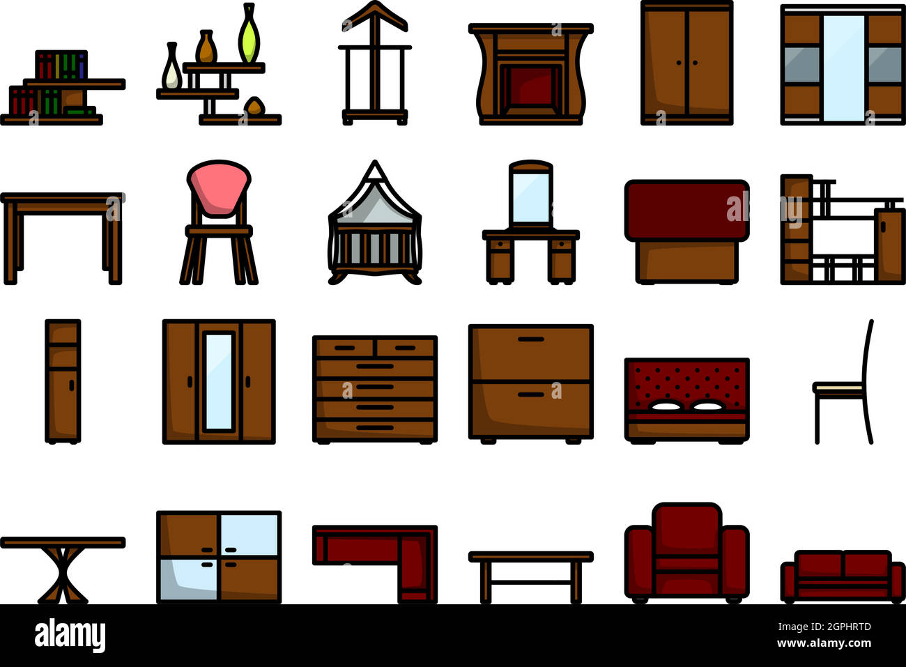 Furniture Icon Set Stock Vector Image & Art Alamy
