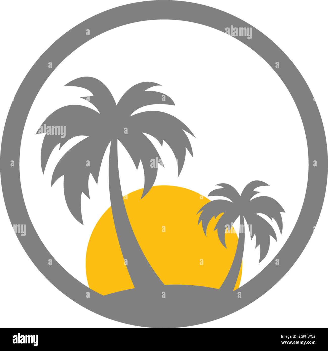 Palm beach, vitamin logo concept Stock Vector