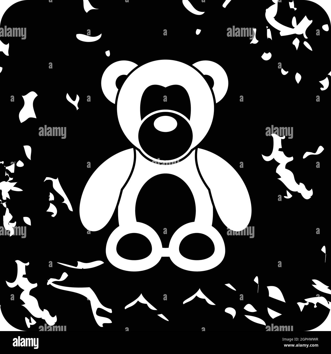 Toy bear icon, grunge style Stock Vector