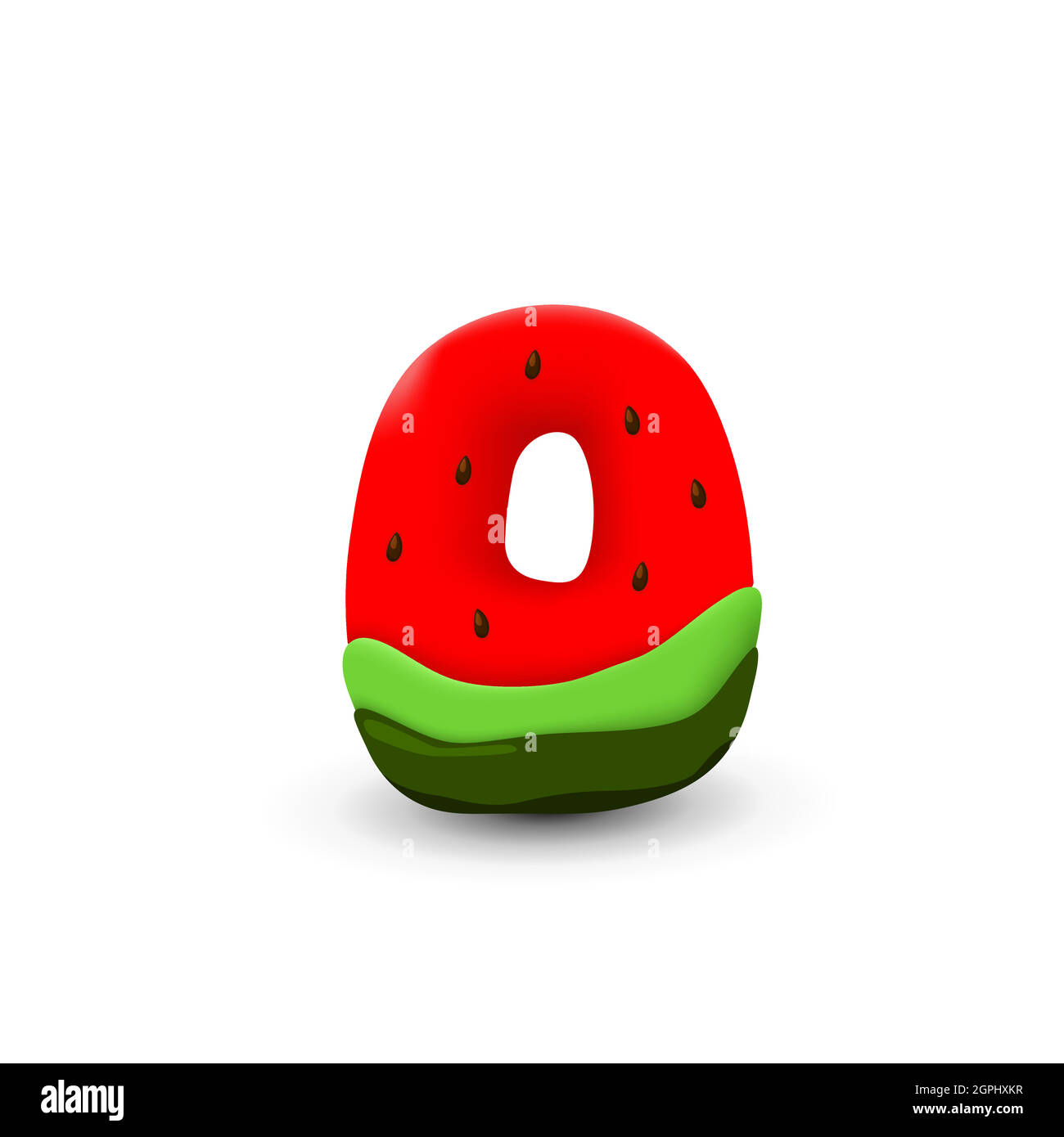 Watermelon letter O Stock Vector