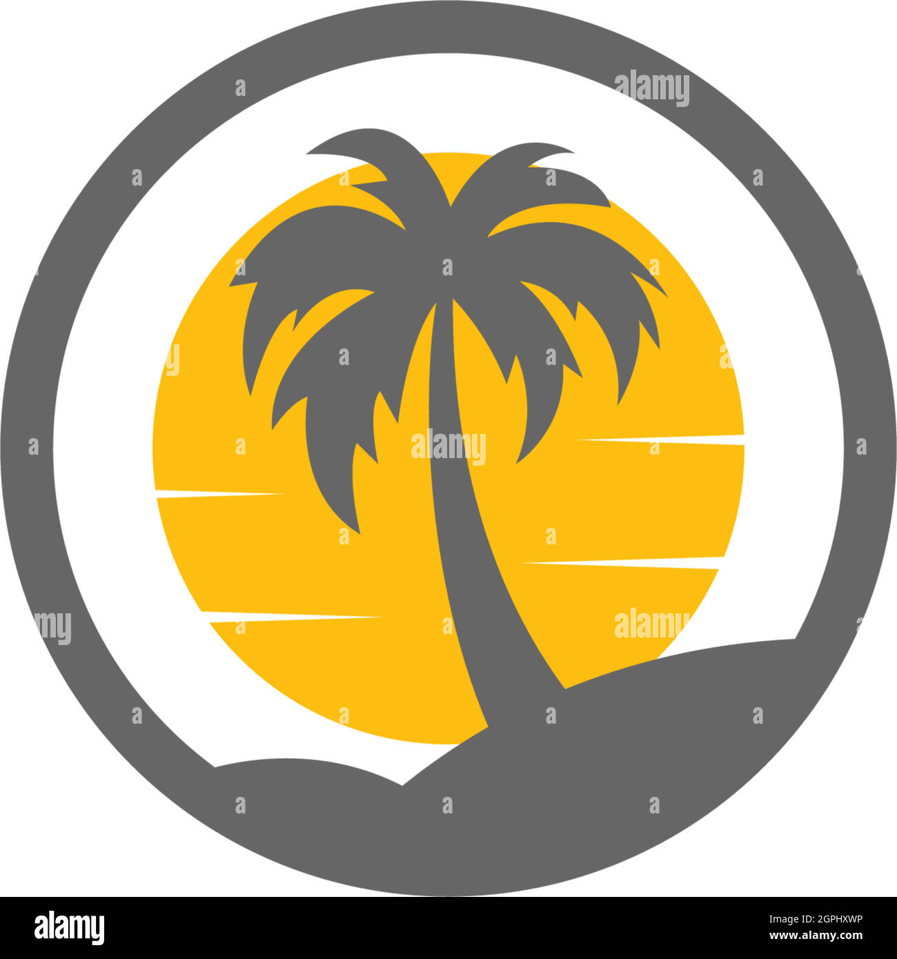Palm beach, vitamin logo concept Stock Vector