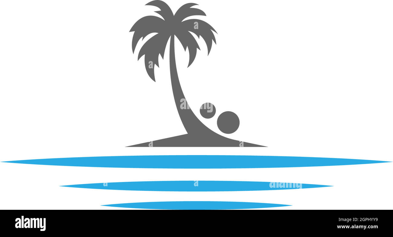 Palm beach, vitamin logo concept Stock Vector