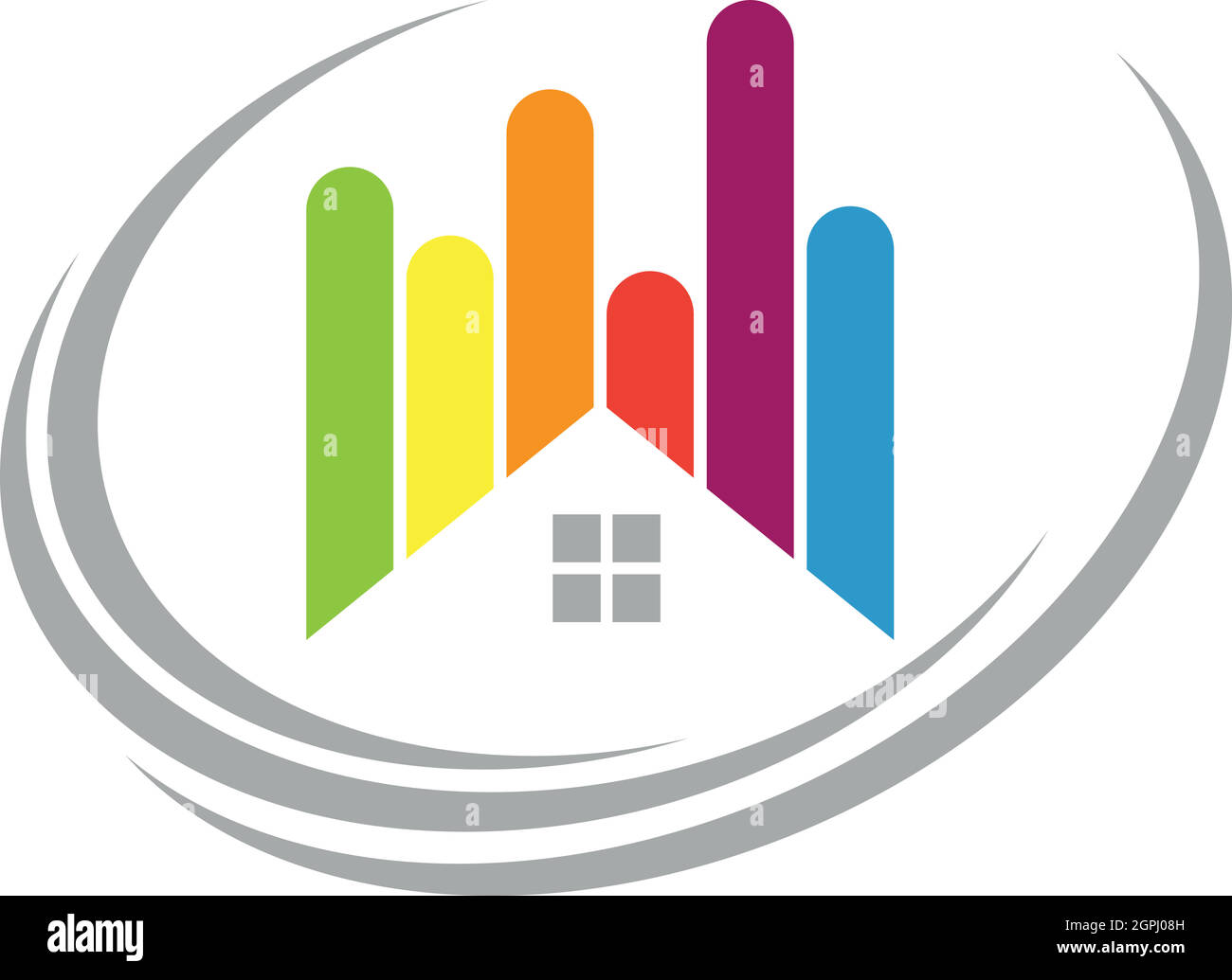 House in paint, painter, logo, background Stock Vector