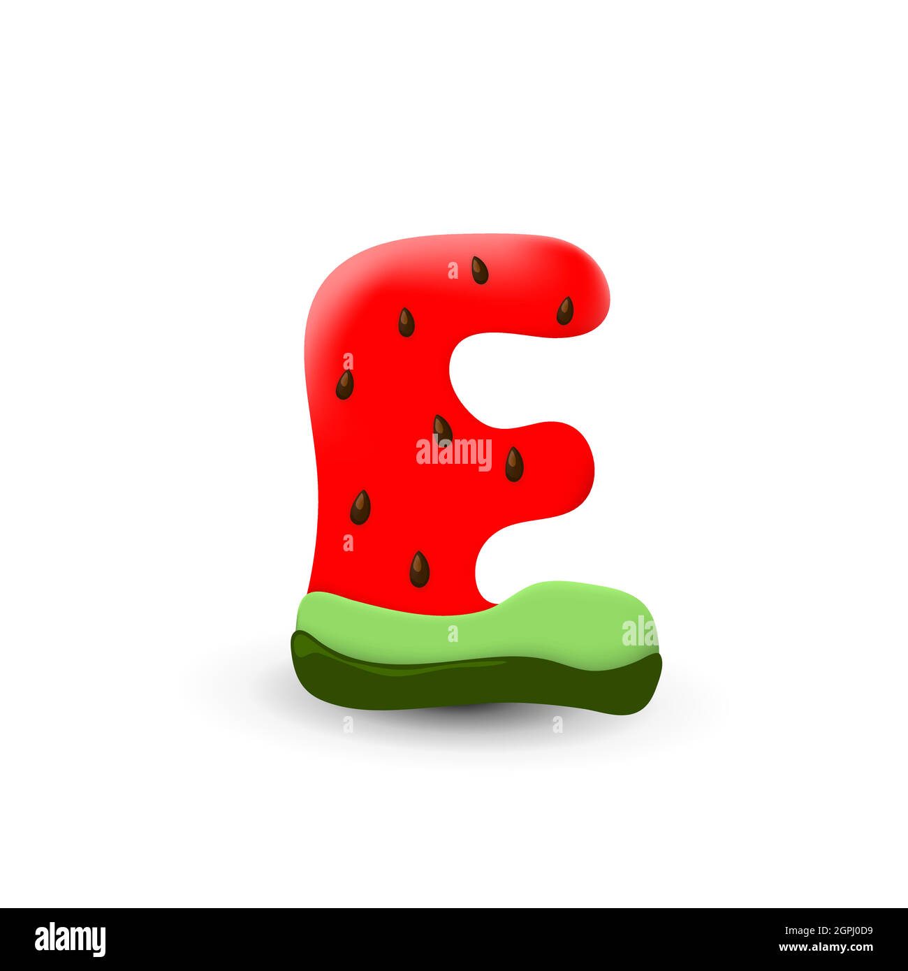 Watermelon letter E Stock Vector