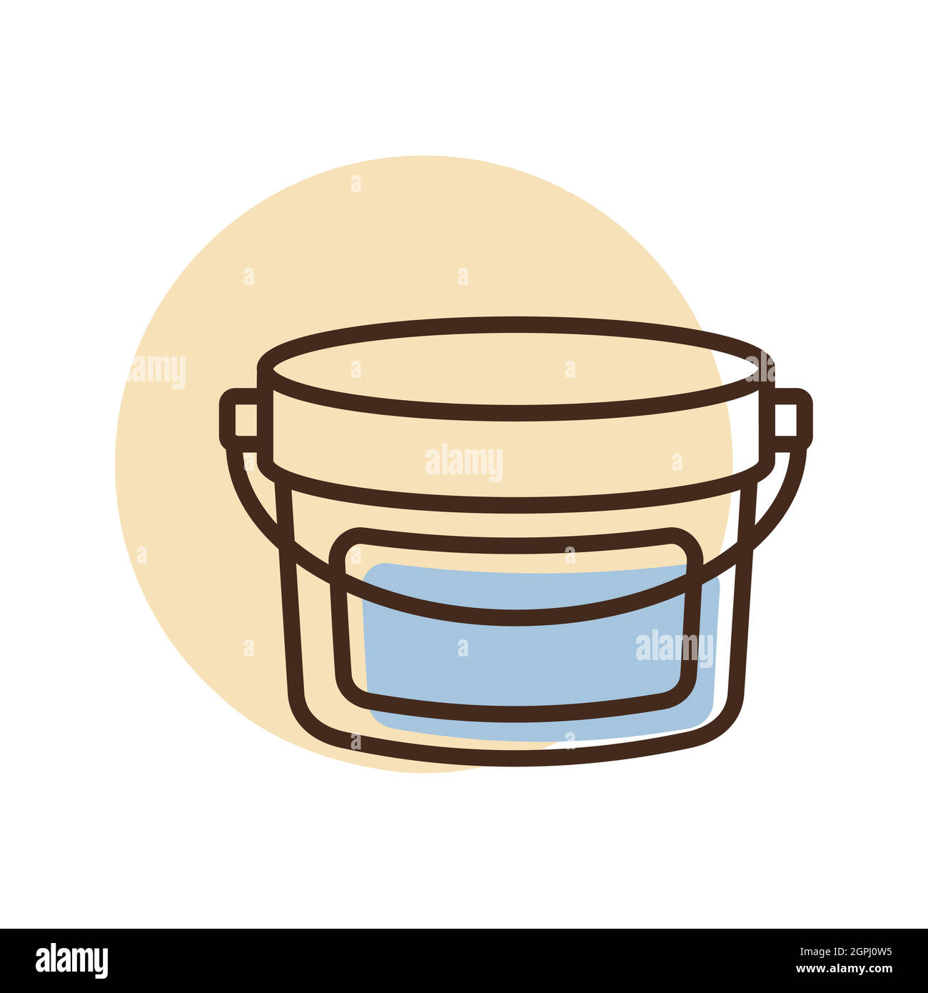 Pastic bucket container for paint or food Stock Vector