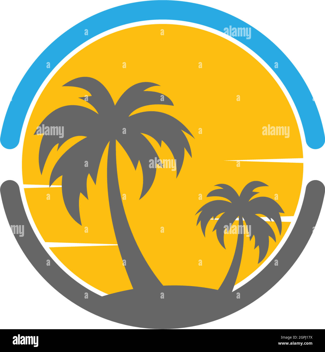 Palm beach, vitamin logo concept Stock Vector