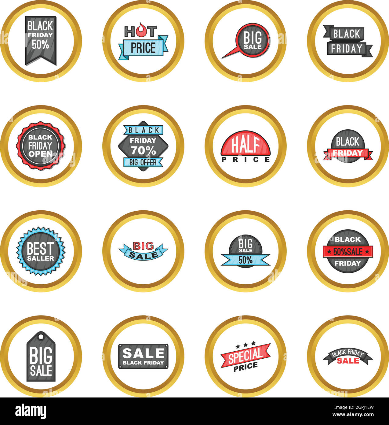 Black Friday vector set, cartoon style Stock Vector Image & Art - Alamy