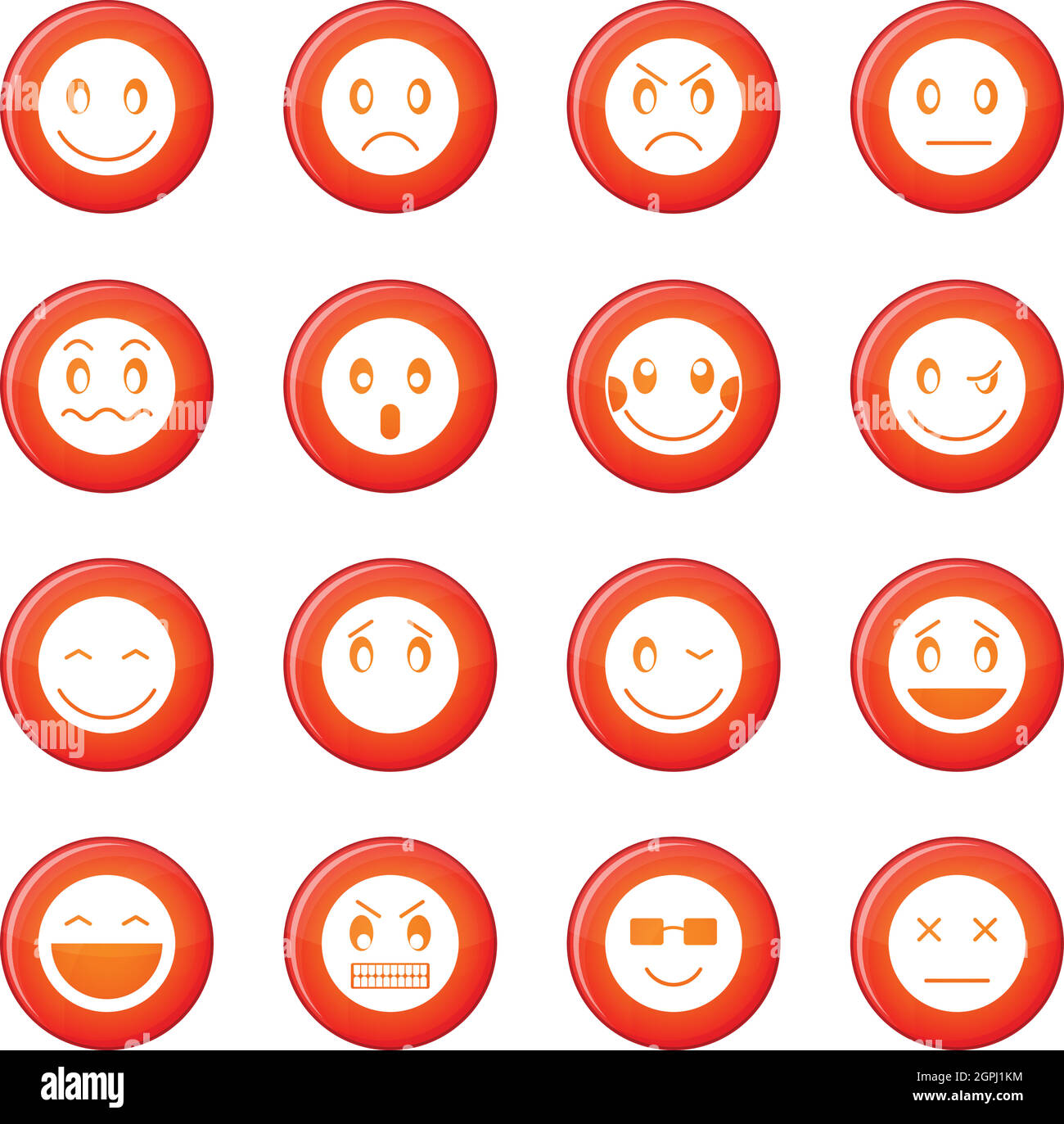 Emoticon icons vector set Stock Vector
