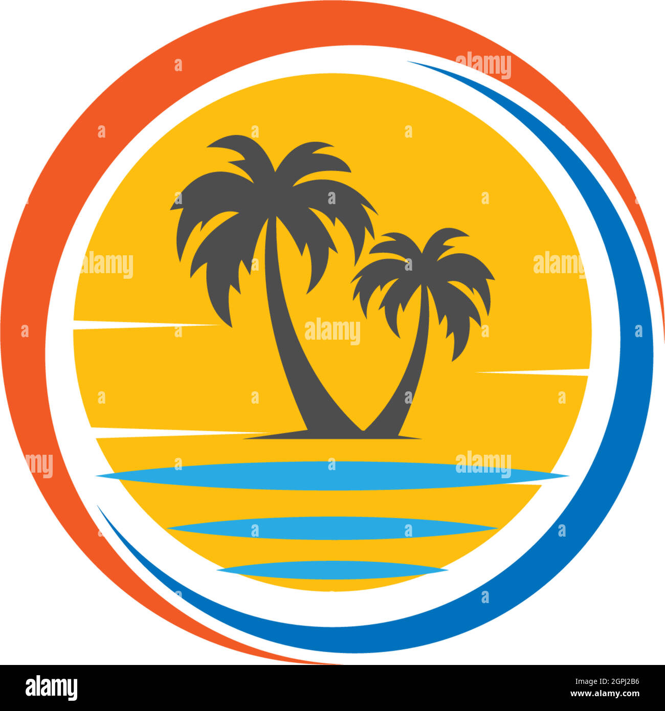 Palm beach, vitamin logo concept Stock Vector