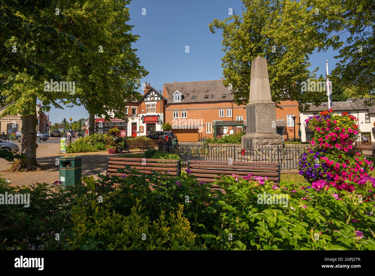 The war memorial and Madeleine McCann memorial in Rothley Leicestershire. Stock Photo