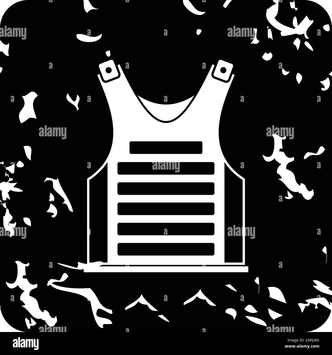 Vest for paintball icon, grunge style Stock Vector
