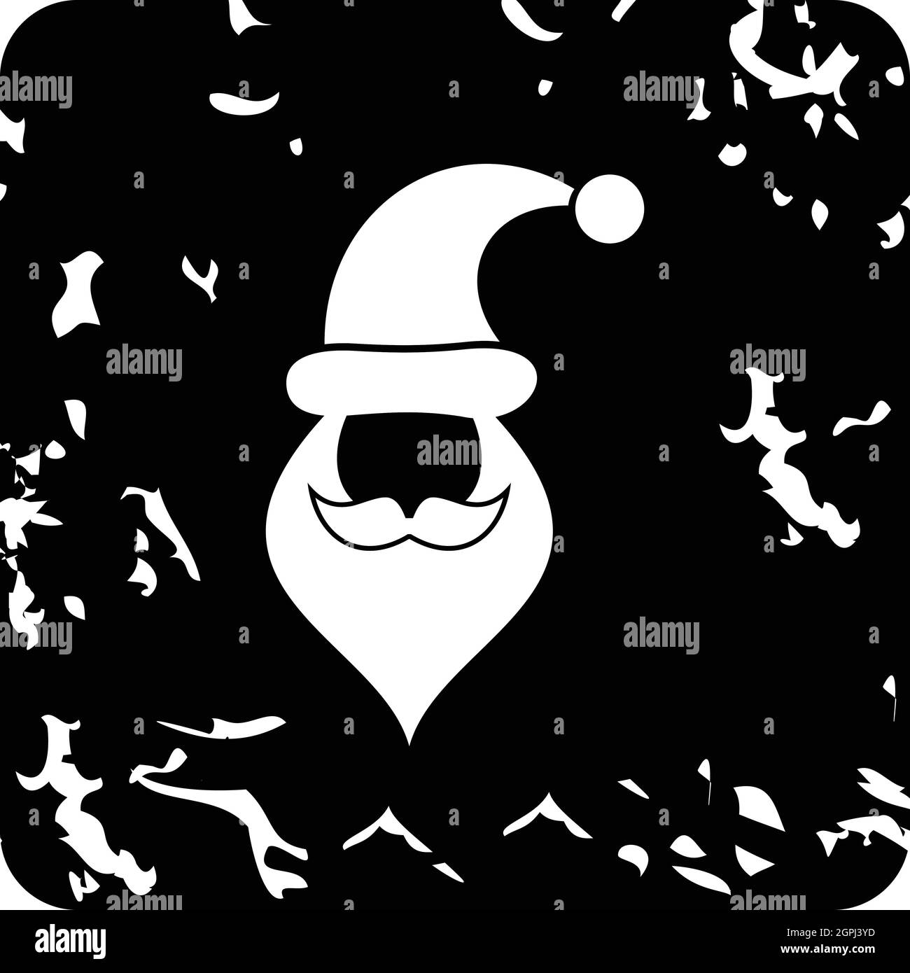 Hat and beard with mustache of Santa Claus icon Stock Vector Image ...