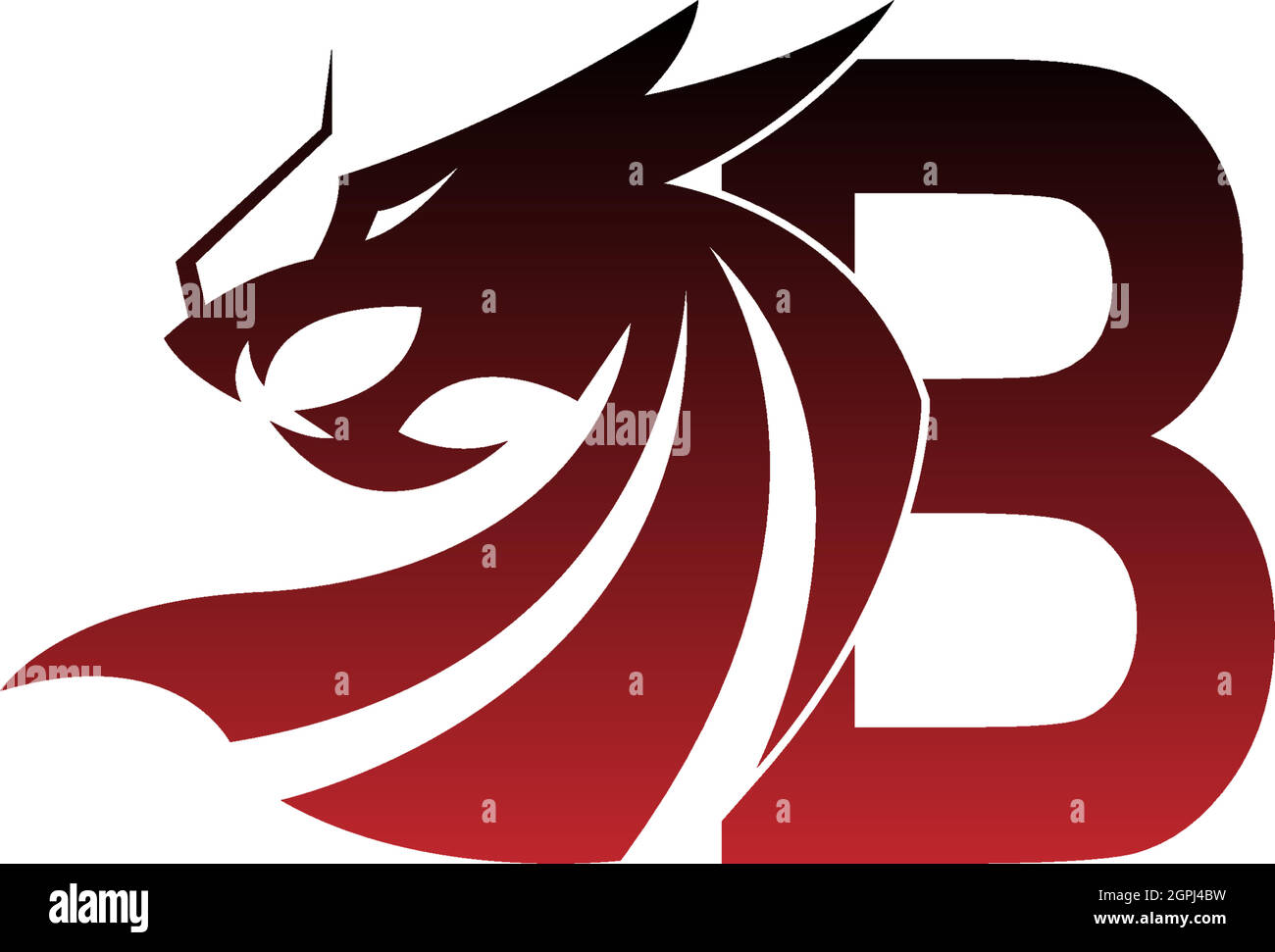 Letter B logo icon with dragon design vector Stock Vector