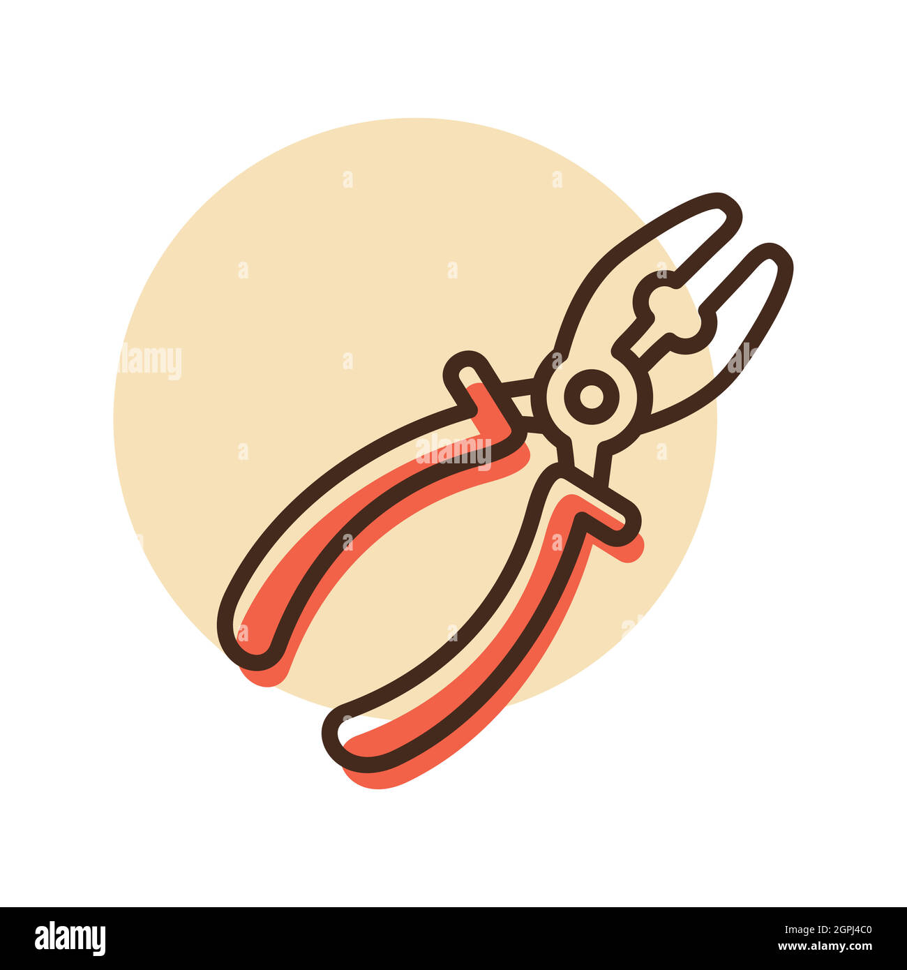 Pliers vector icon. Construction, repair sign Stock Vector