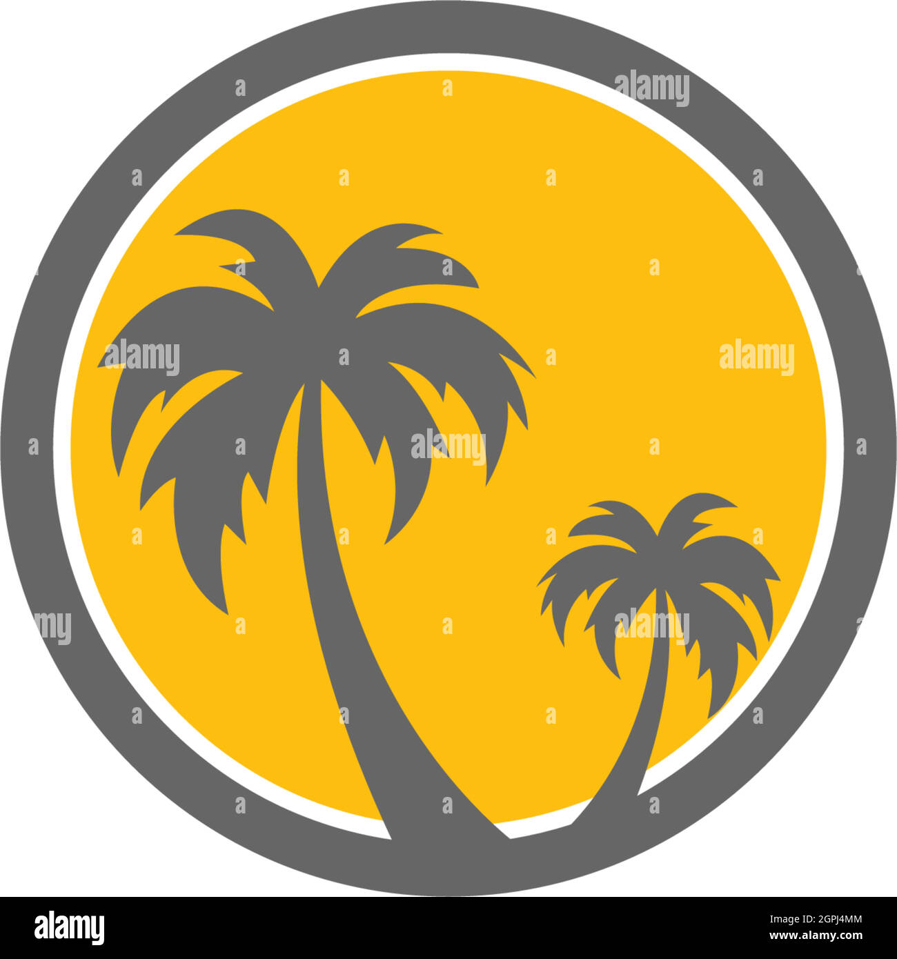 Palm beach, vitamin logo concept Stock Vector