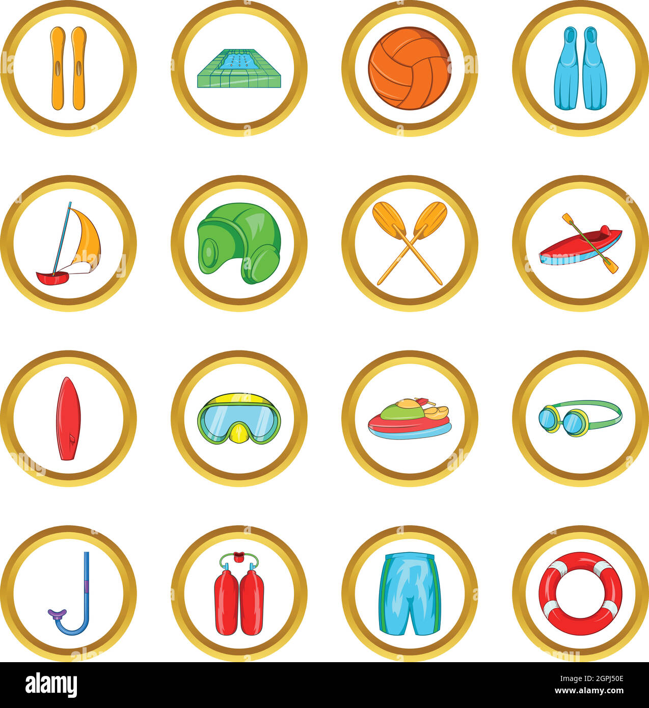 Water Sport Icons set, cartoon style Stock Vector Image & Art - Alamy