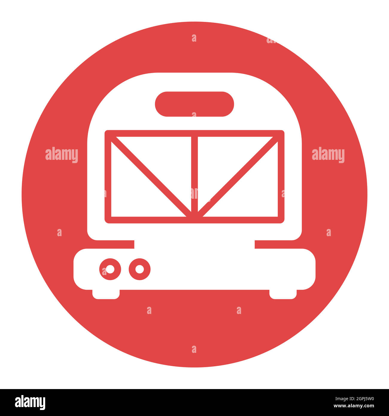 Kitchen sandwich maker vector white glyph icon Stock Vector