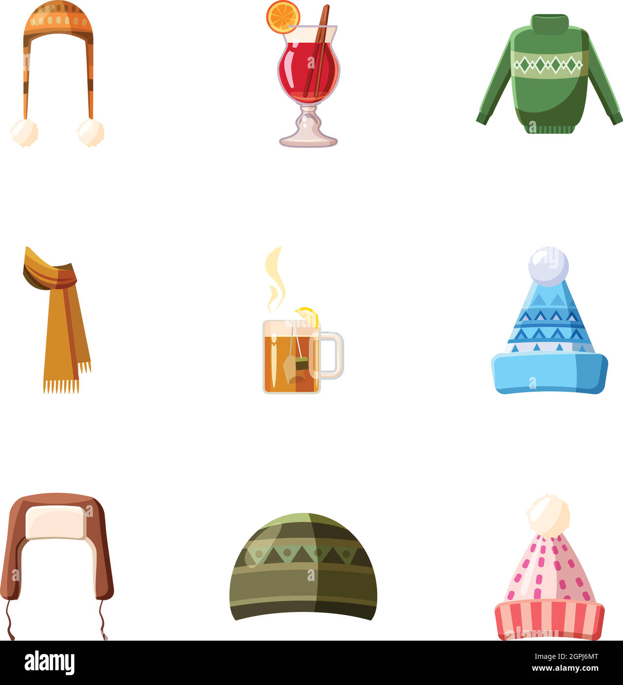 Winter clothes icons set, cartoon style Stock Vector Image & Art - Alamy