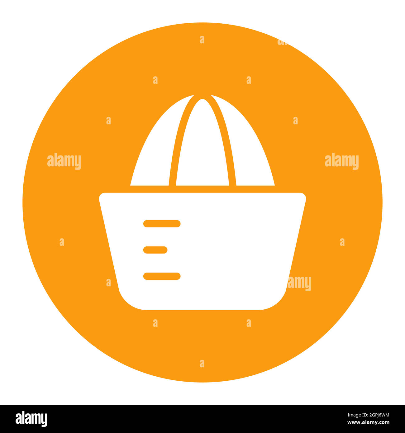 Lemon squeezer vector white glyph icon. Kitchen appliance Stock Vector